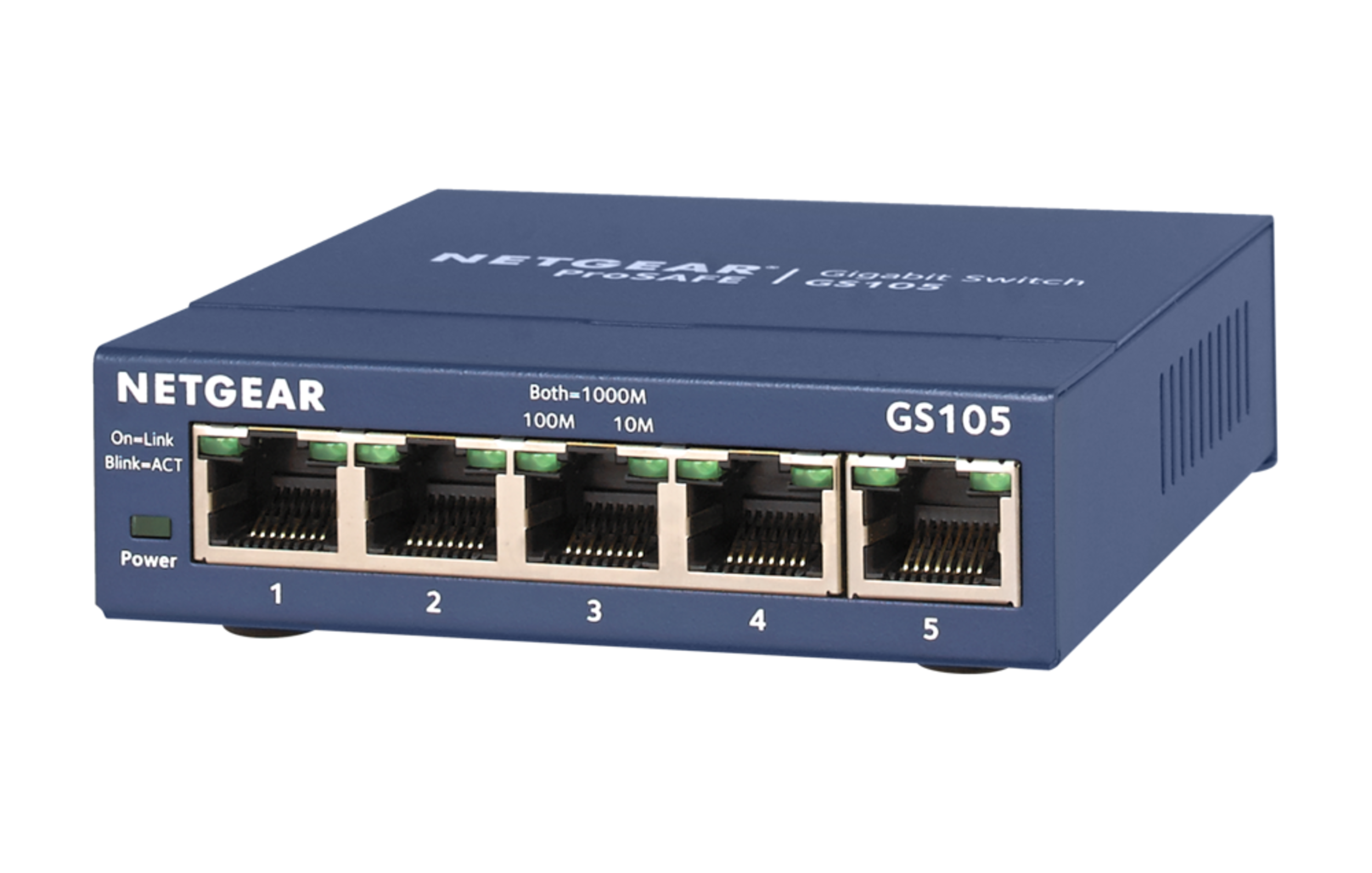 NETGEAR 5-Port Gigabit Ethernet Unmanaged Switch Front_Angled_Left