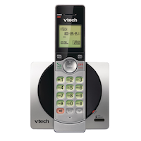 VTech DECT 6.0 Cordless Phone System with Caller ID, 1 Handset, Silver/Black Front_Flat