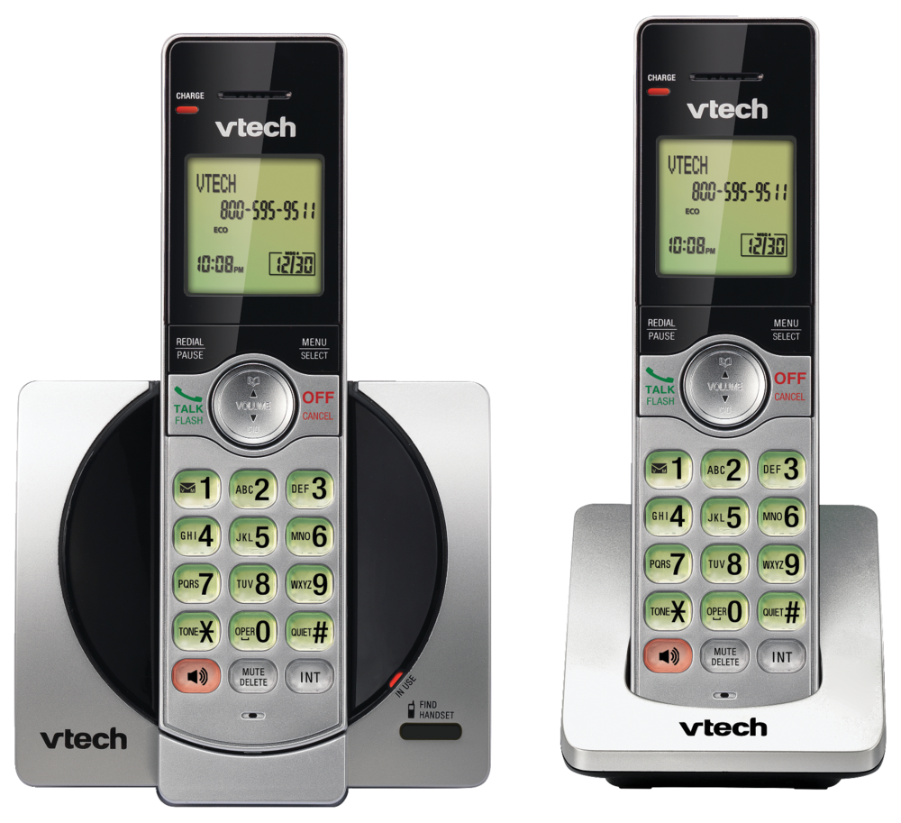 VTech DECT 6.0 Cordless Phone System with Caller ID, 2 Handsets, Silver