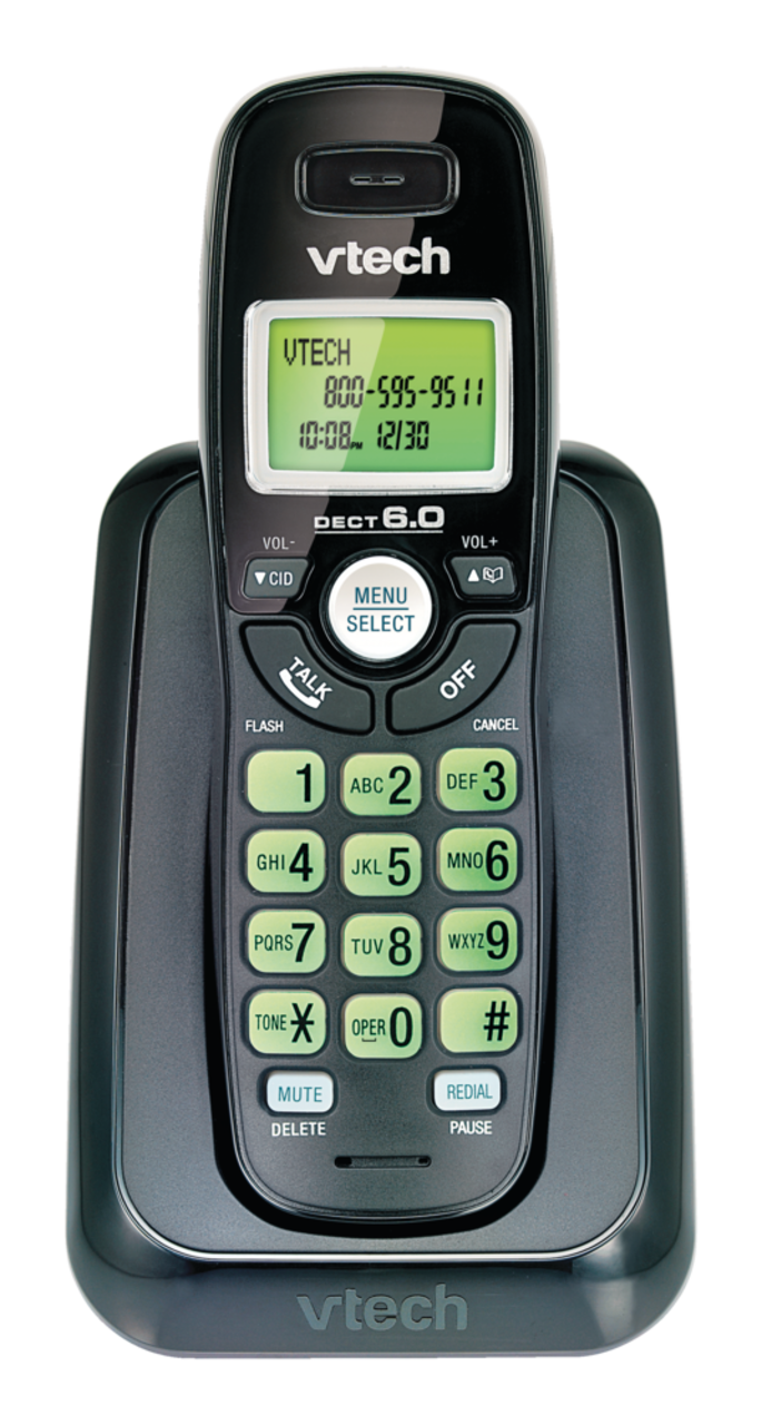 Téléphone sans fil VTech avec afficheur d'identité d'appelant, 1 combiné,  noir