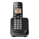 Téléphone sans fil Panasonic DECT 6.0 avec afficheur d'identité d'appelant, 1 combiné, noir Front_Flat