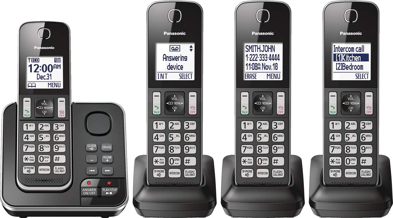 Téléphone sans fil Panasonic DECT 6.0 avec répondeur numérique, 4