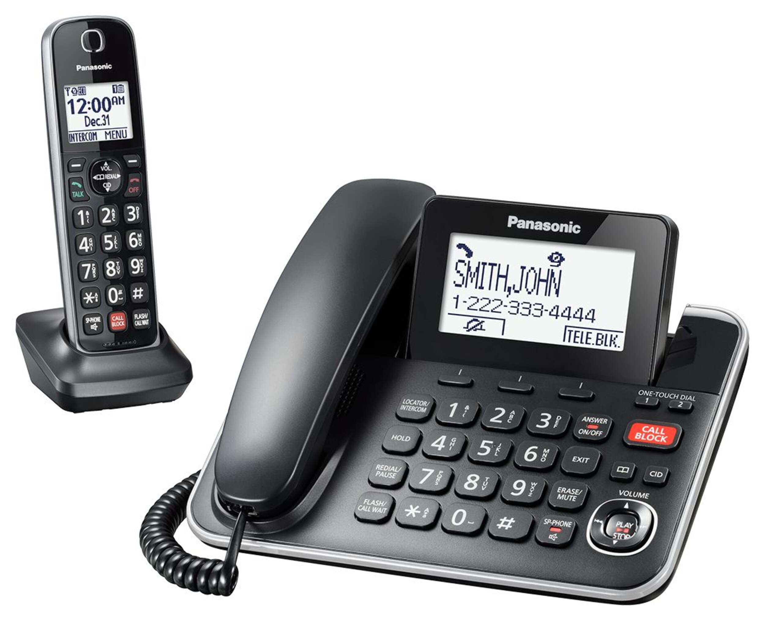 Panasonic DECT 6.0 Corded/Cordless Phone Combo with Answering System