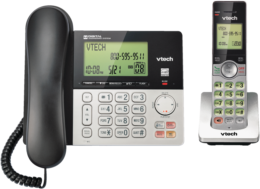 VTech DECT 6.0 Corded/Cordless Phone with Digital Answering System and