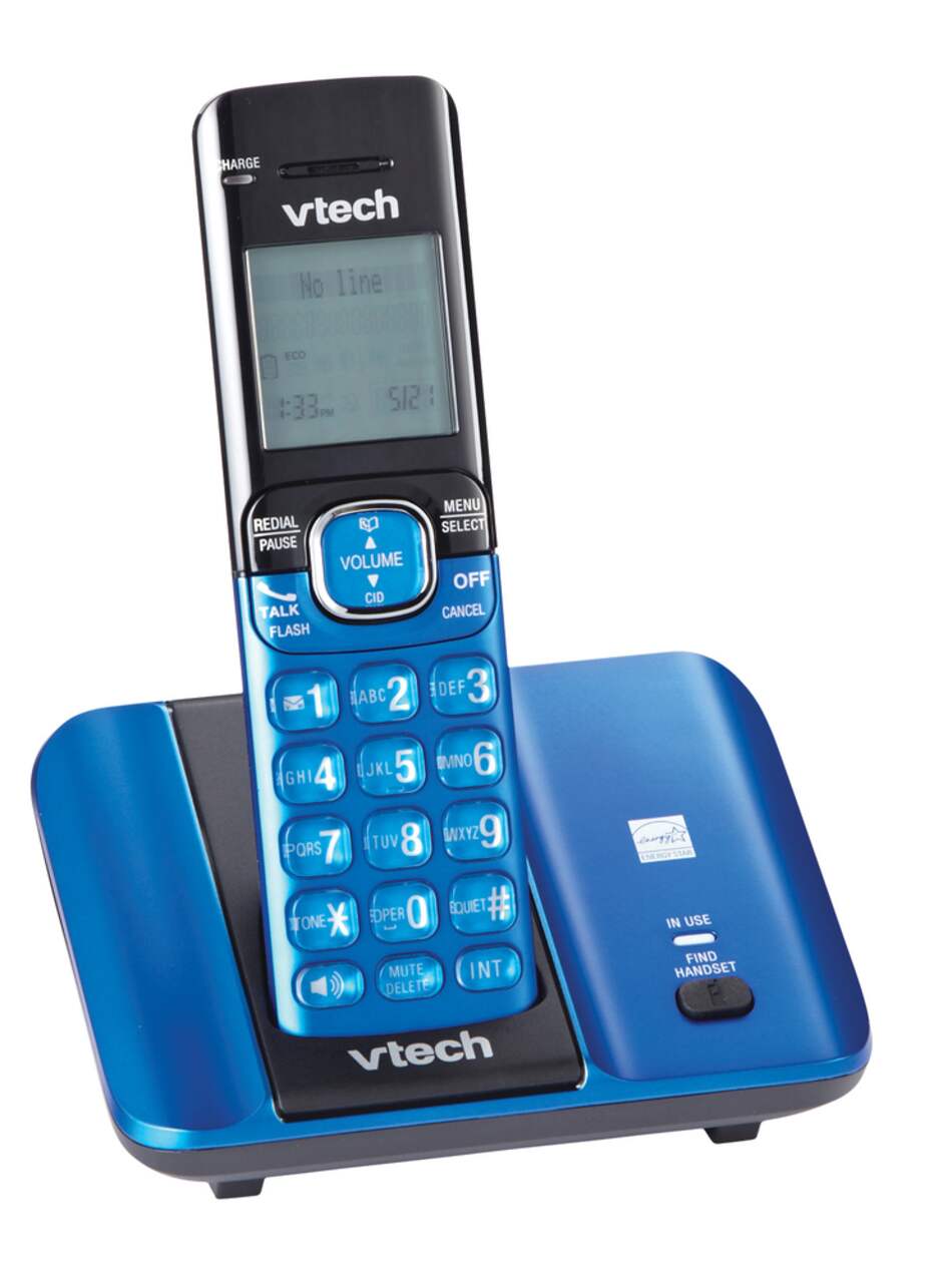 Système téléphonique sans fil VTech DECT 6.0 avec afficheur d'identité  d'appelant, 2 combinés, argent/noir