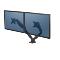 Fellowes Platinum Series Dual Monitor Arm Front_Three_Fourths_Angled_Right