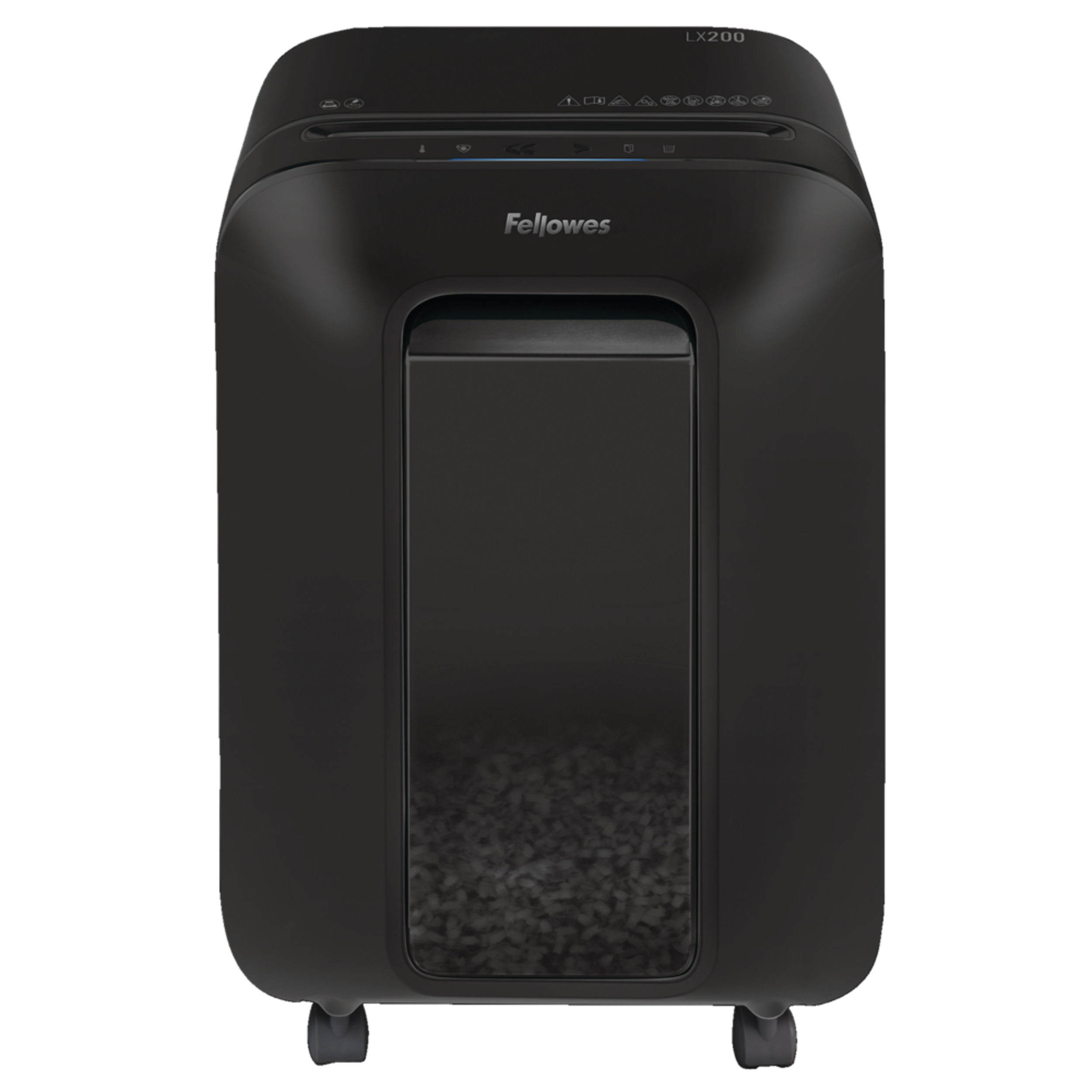 Déchiqueteuse à coupe micro 12&nbsp;feuilles Fellowes Powershred LX200, noir Front_Elevated
