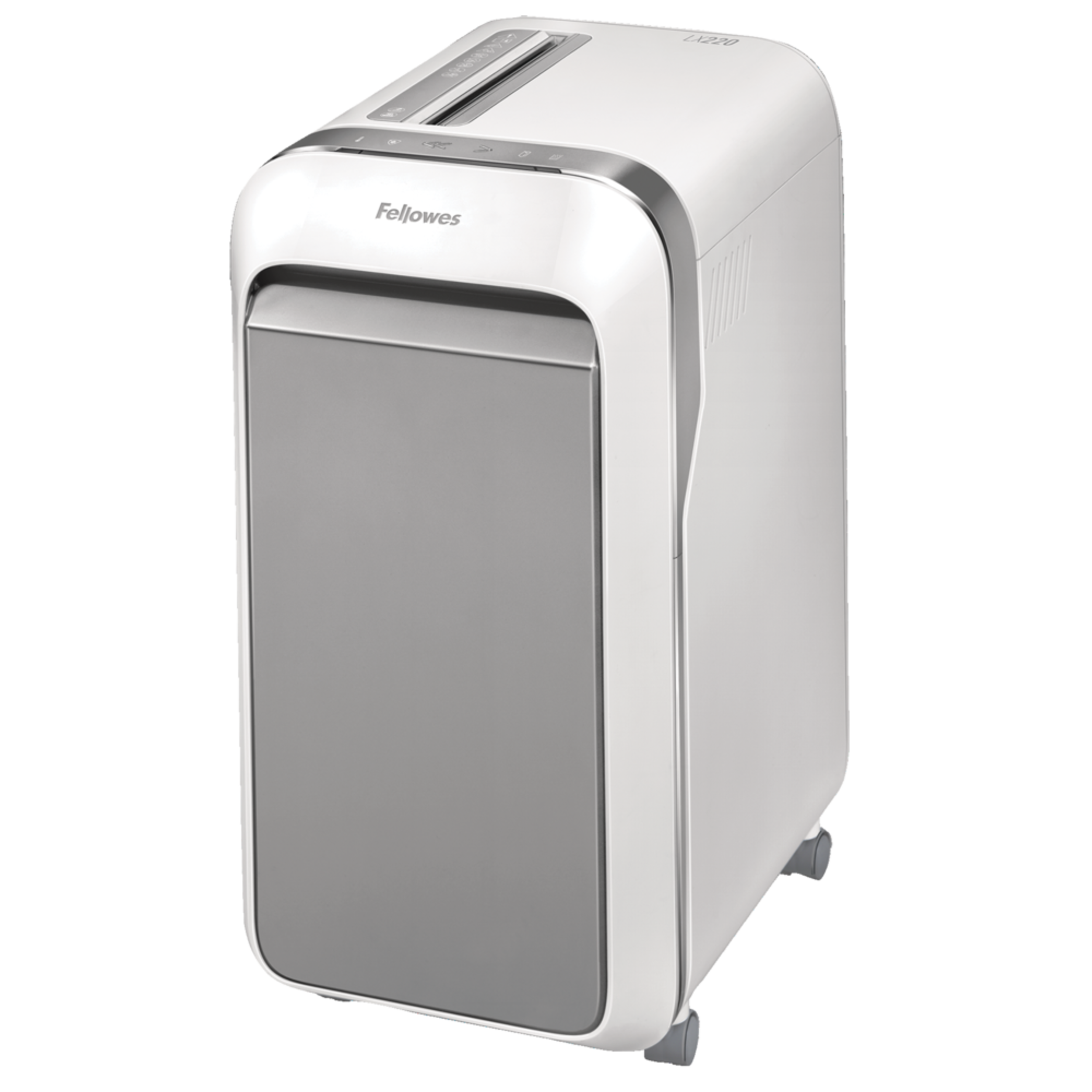 Fellowes 20 Sheet Powershred LX220 Micro Cut Shredder, White Front_Three_Fourths_Angled_Right