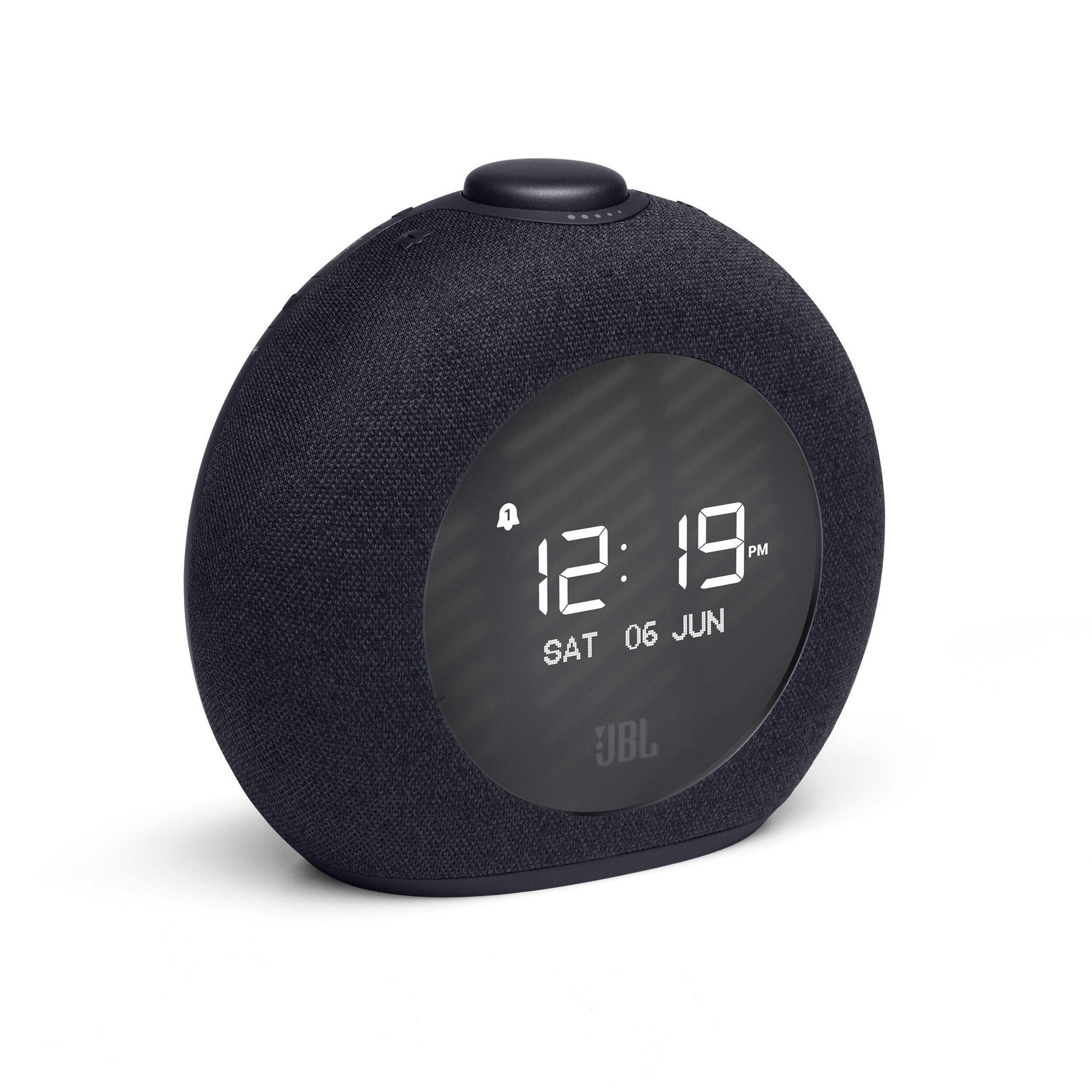 JBL Horizon 2 Bluetooth FM Clock Radio Speaker with 2 USB Charging Ports, Black Front_Three_Fourths_Angled_Right