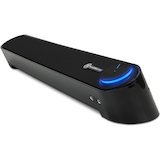 GoGroove SonaVERSE UBR Computer Sound Bar Speaker System, Black Front_Three_Fourths_Angled_Left