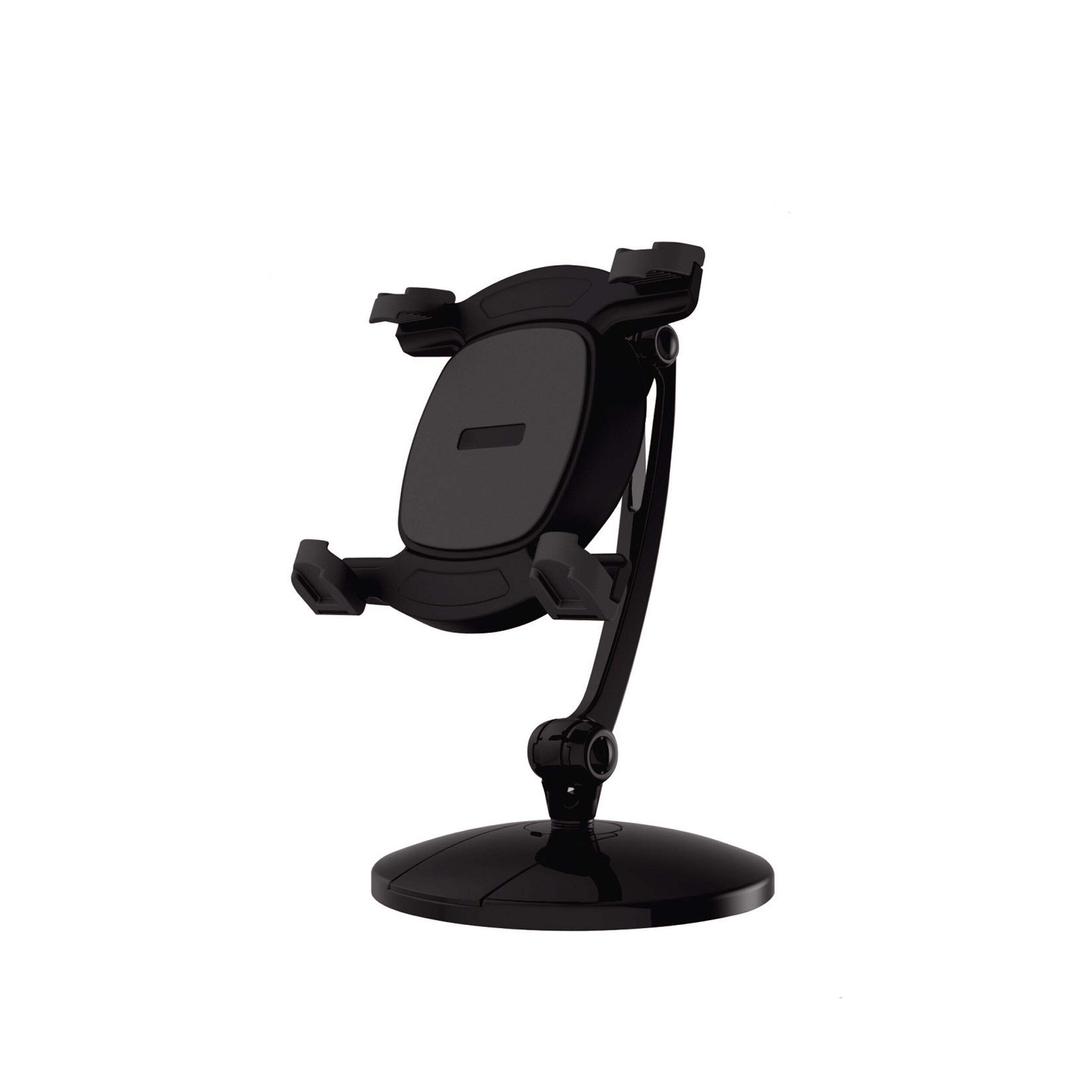 TygerClaw Foldable Tablet Stand for 7-in to 12-in Tablets, Black Front_Three_Fourths_Angled_Left