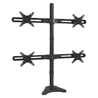 TygerClaw 4-Monitor Arm Desk Mount for 10-in to 24-in Monitors, Black Front_Angled_Right