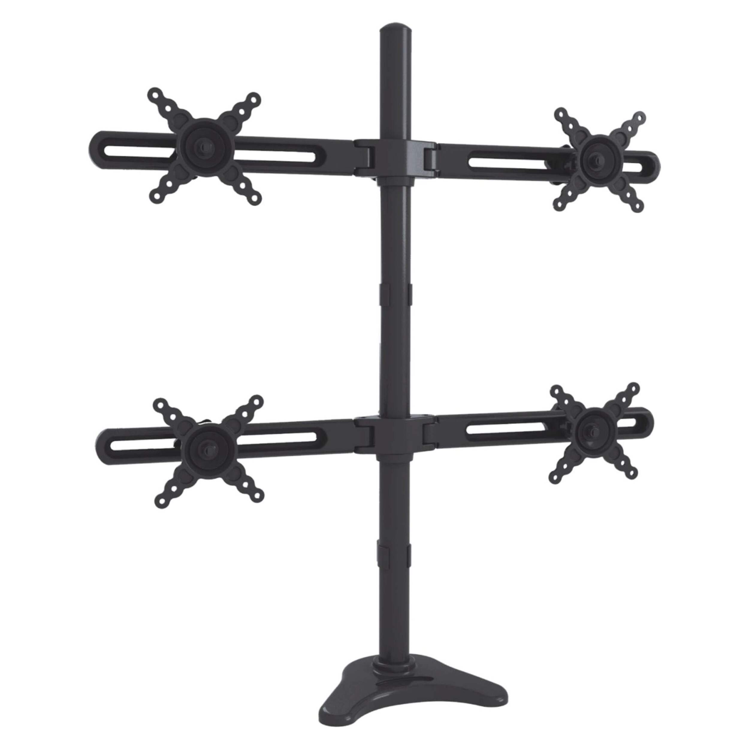 TygerClaw 4-Monitor Arm Desk Mount for 10-in to 24-in Monitors, Black Front_Angled_Right