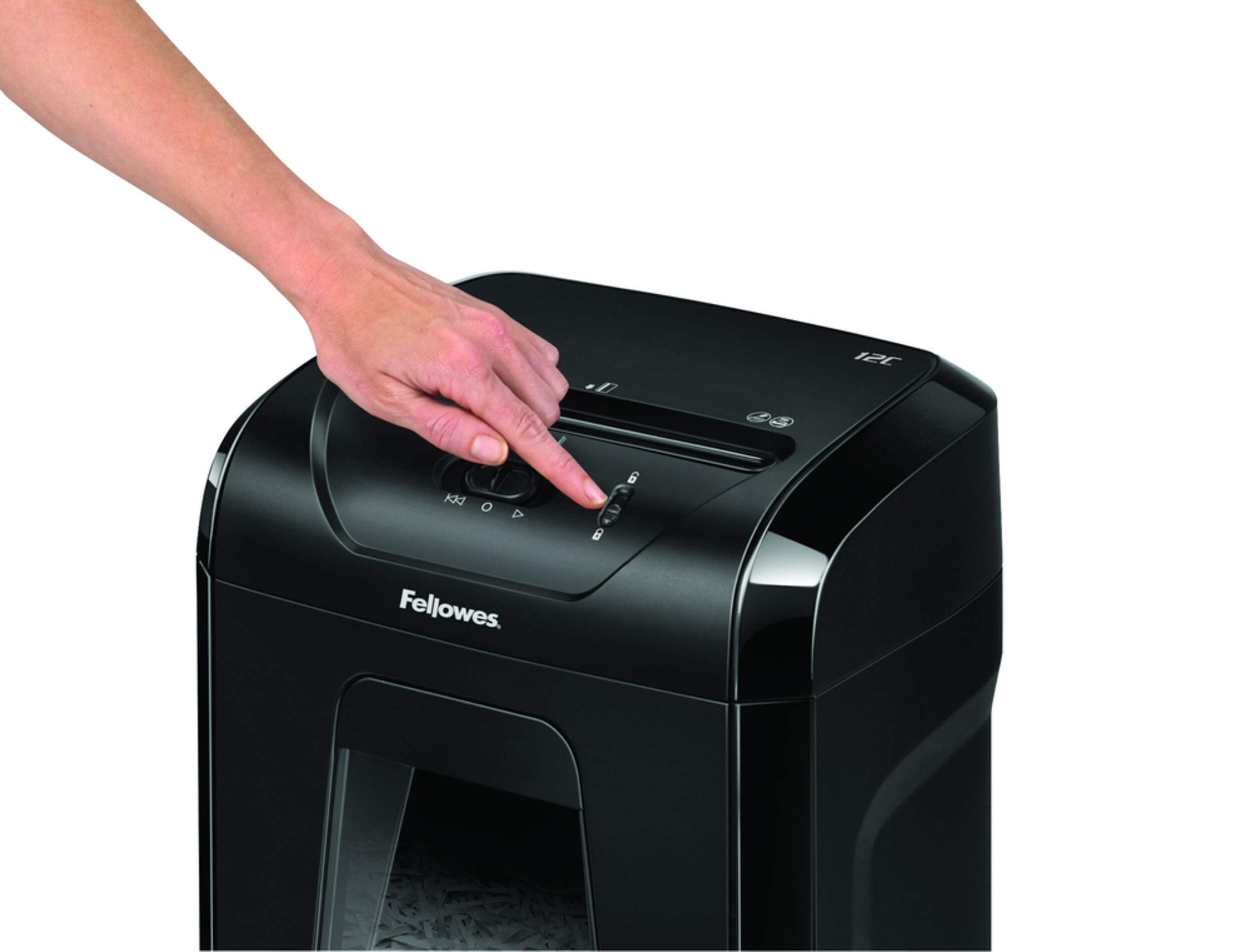 Fellowes Powershred 12C CrossCut 12Sheet Paper Shredder, Black