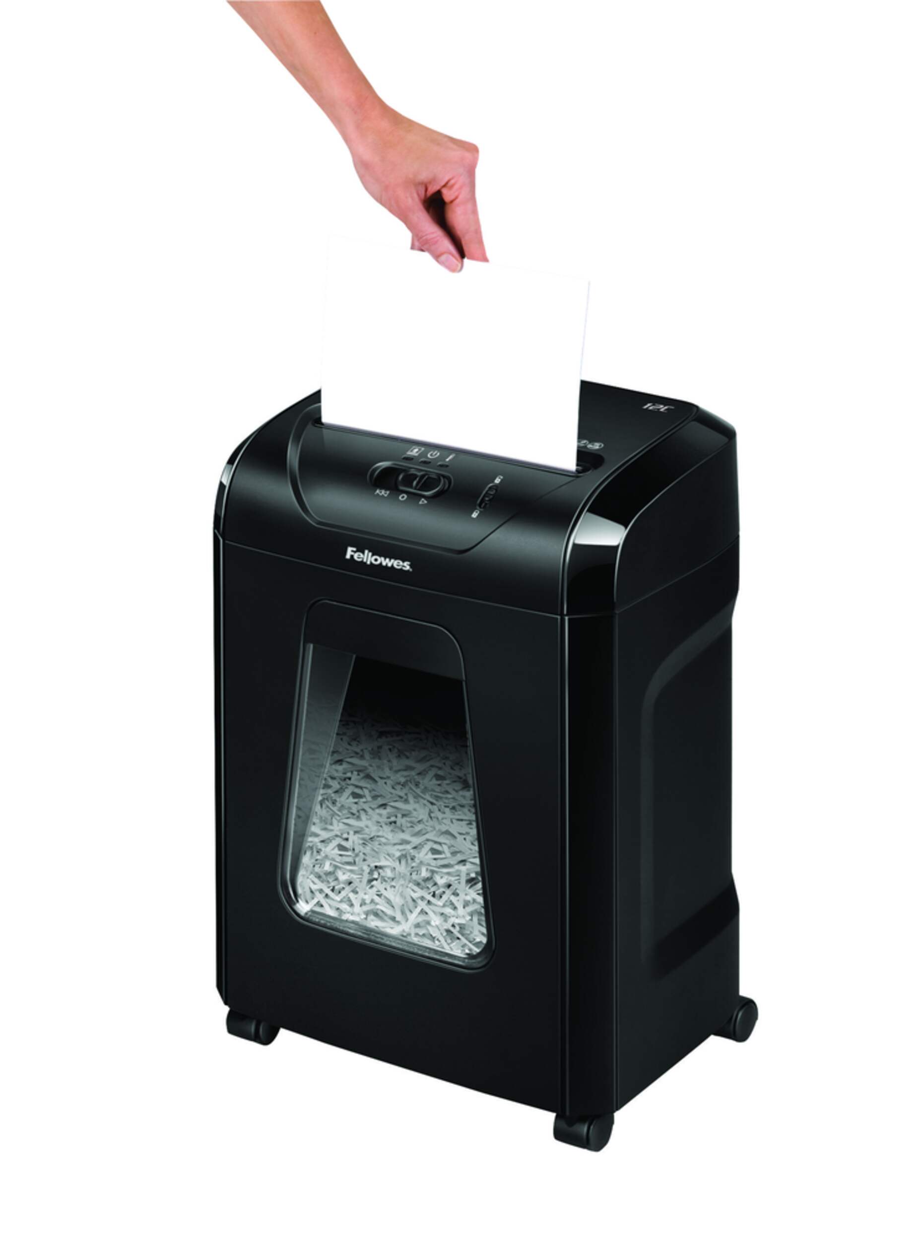 Fellowes Powershred 12C CrossCut 12Sheet Paper Shredder, Black