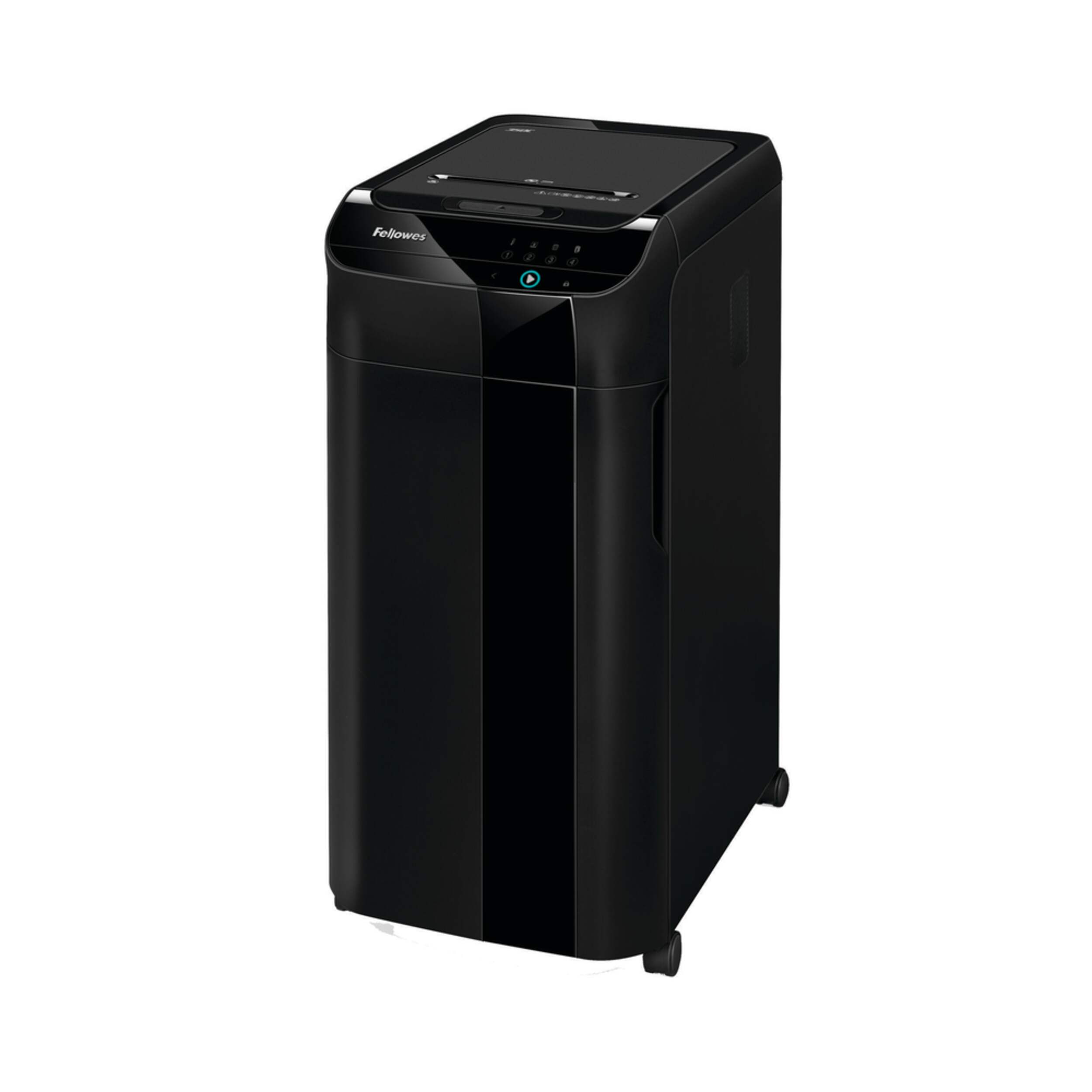 Fellowes AutoMax 350C Auto Feed Cross-Cut 350-Sheet Shredder, Black Front_Angled_Left