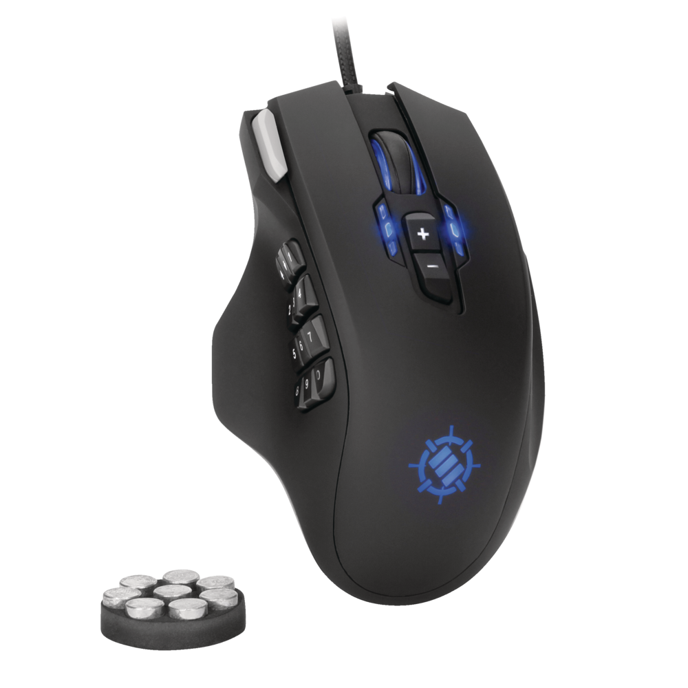 ENHANCE Theorem MMO 2 LED PRO Gaming Mouse with 13 Programmable Side  Buttons, Black