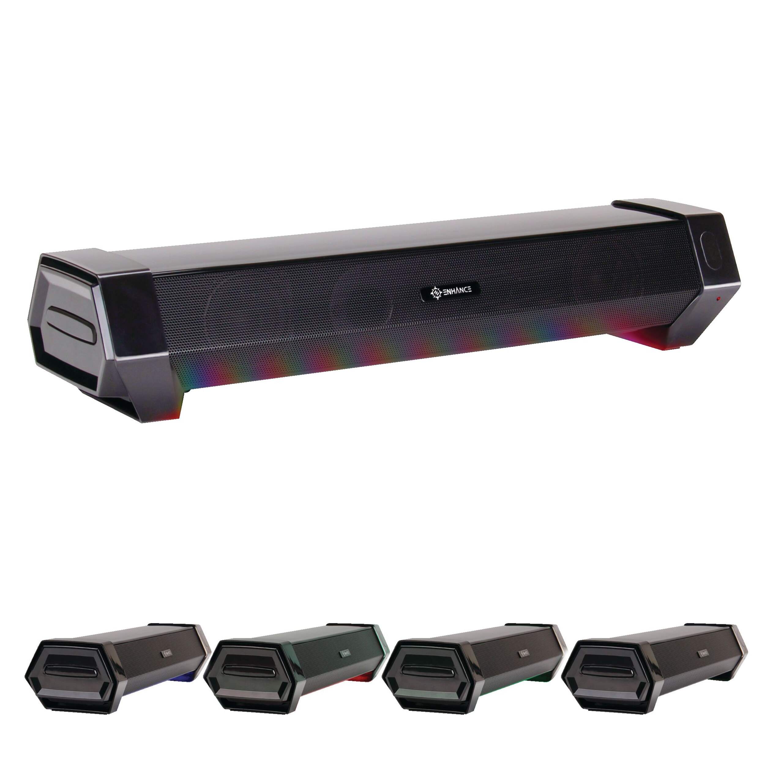 ENHANCE SM2 Attack Gaming LED Speaker Soundbar for Desktop, Black Composite_or_Mixed