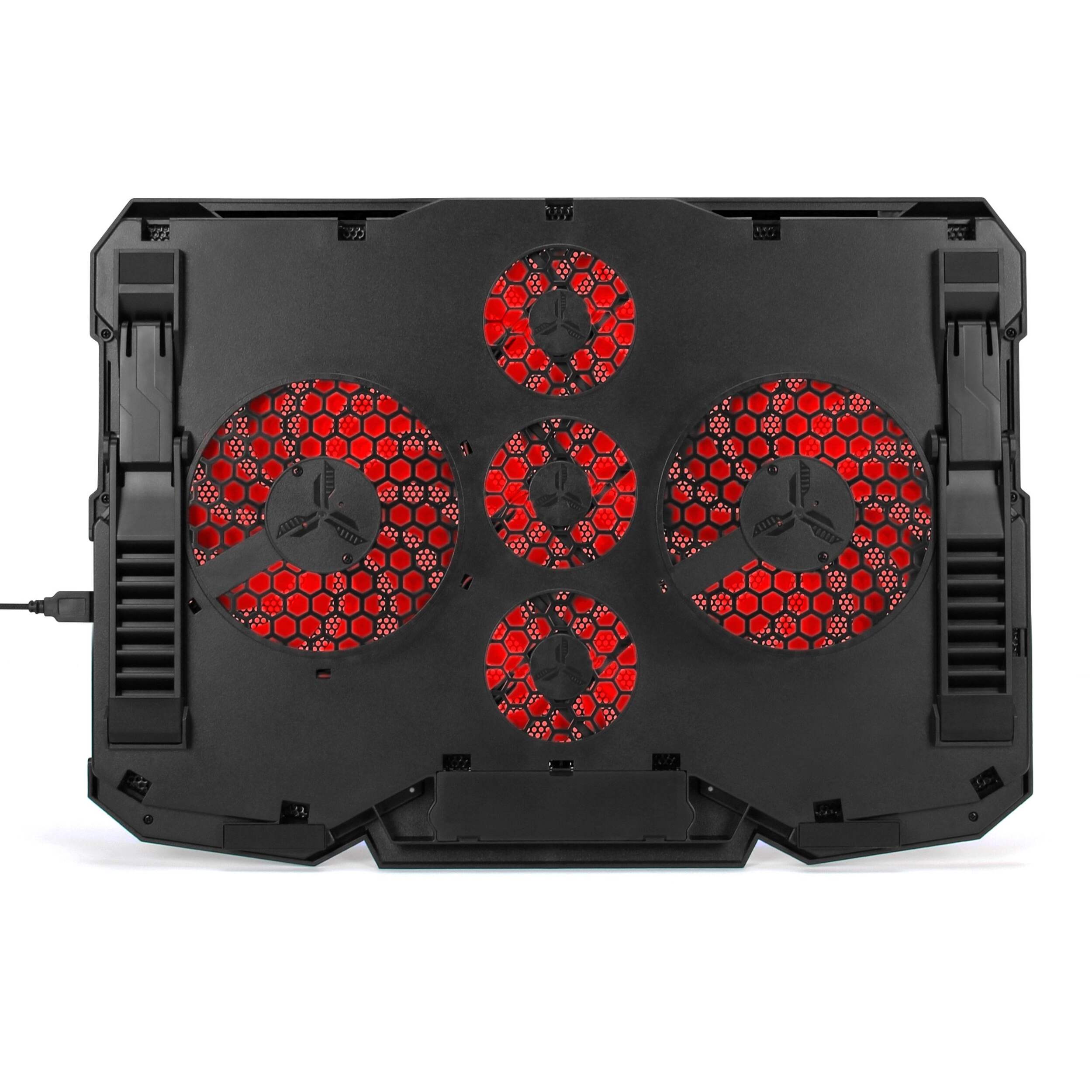 ENHANCE Cryogen LED Gaming Laptop Cooling Stand, Up to 17-in, Black/Red Front_Flat