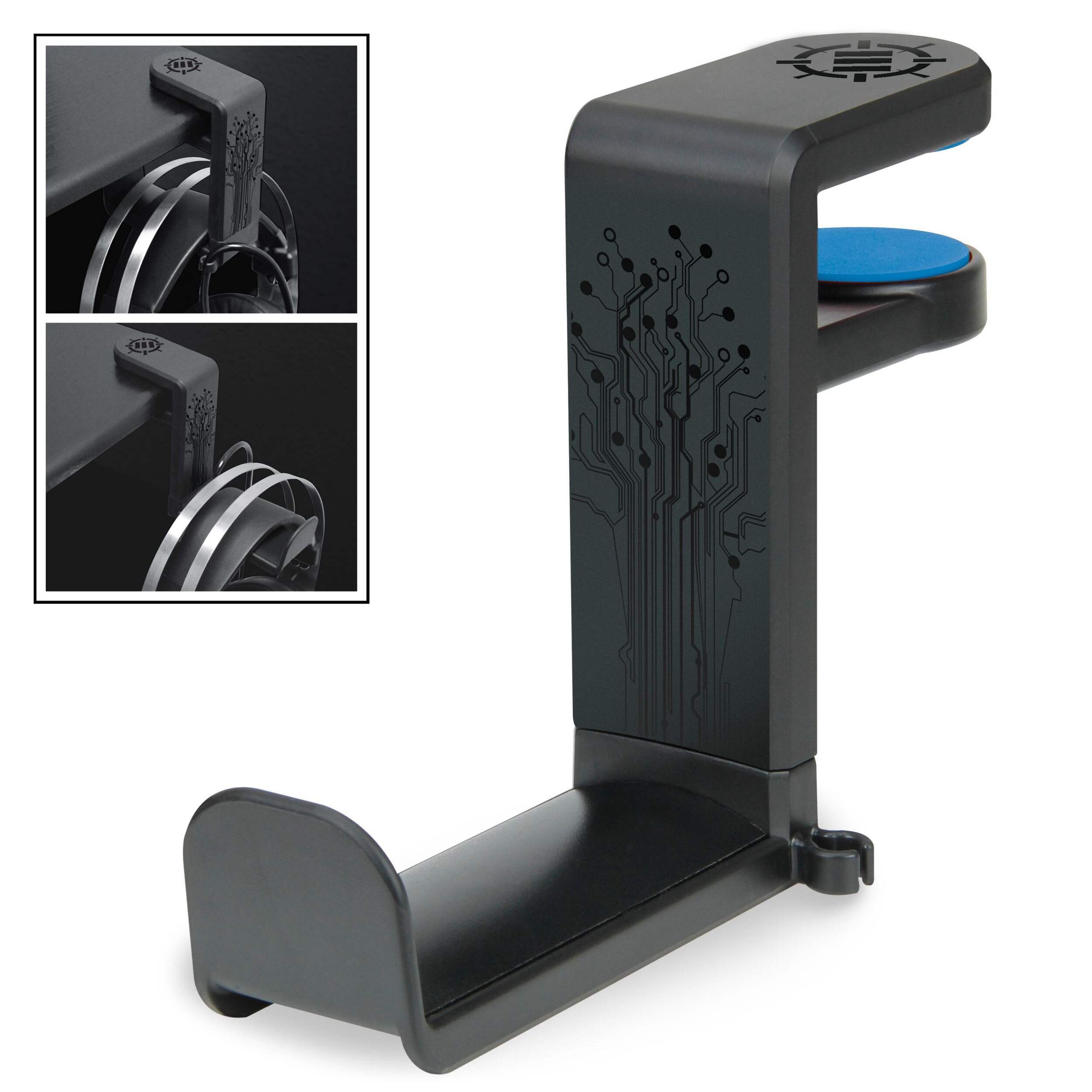 ENHANCE PC Clip-on Gaming Headset Holder Desk Hook Mount, Black Composite_or_Mixed