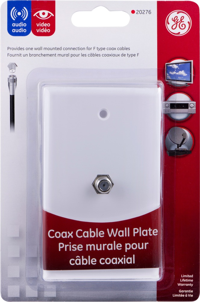 GE Coax Cable Wall Plate, White Canadian Tire