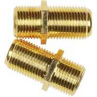 RCA Coaxial Cable Extension Adapter, Gold, 2-pk