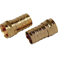 RCA RG6 Crimp-on Coaxial Cable Connector, Gold, 4-pk