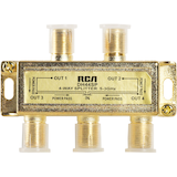 RCA 4-Way Digital Video Splitter, Gold Overhead_Flat