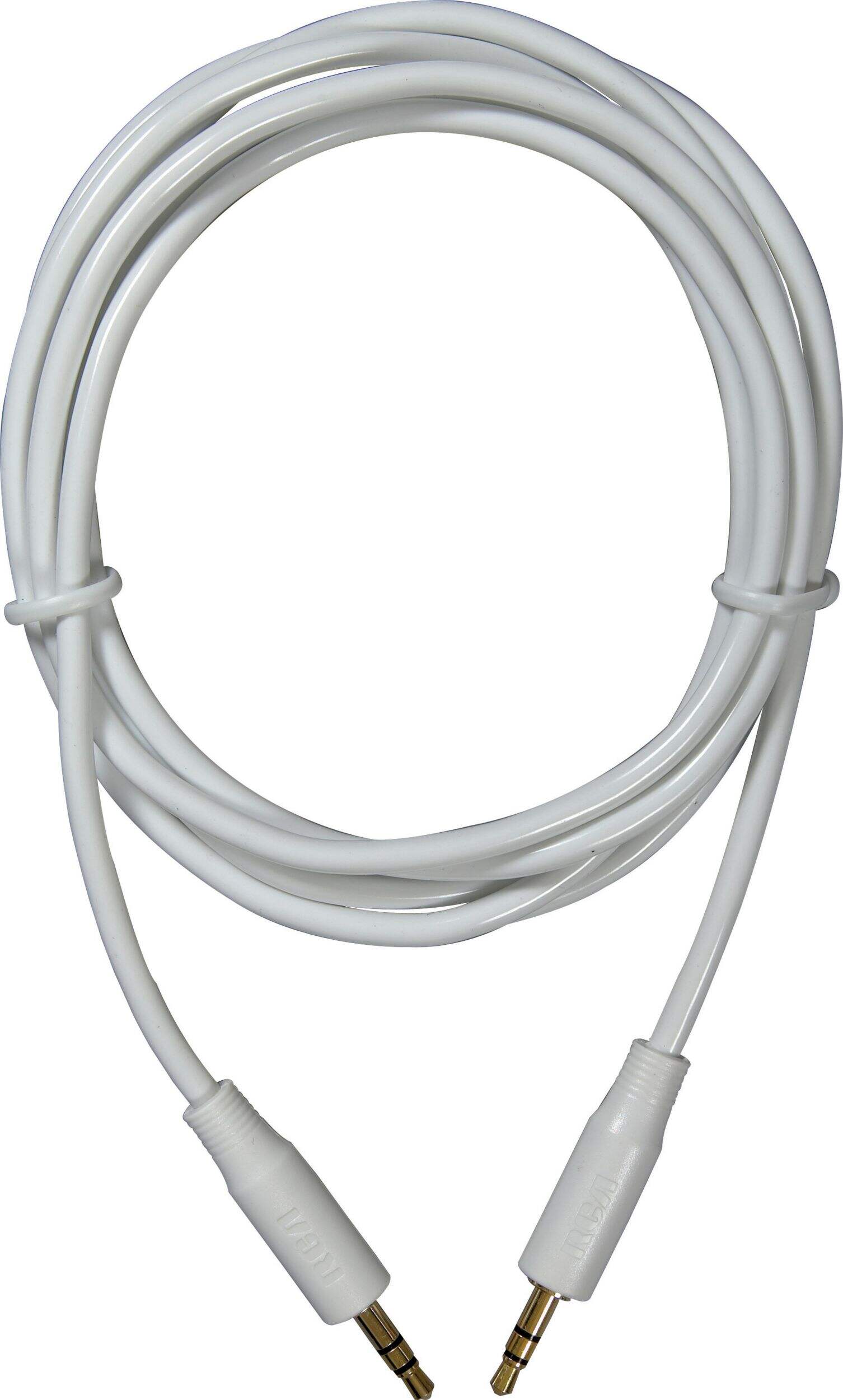 Câble auxiliaire audio Jensen, blanc, 6 pi Overhead_Flat
