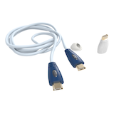 SkyWire 4K HDMI Cable with Mini HDMI Adapter, White/Blue, Assorted Lengths Composite_or_Mixed