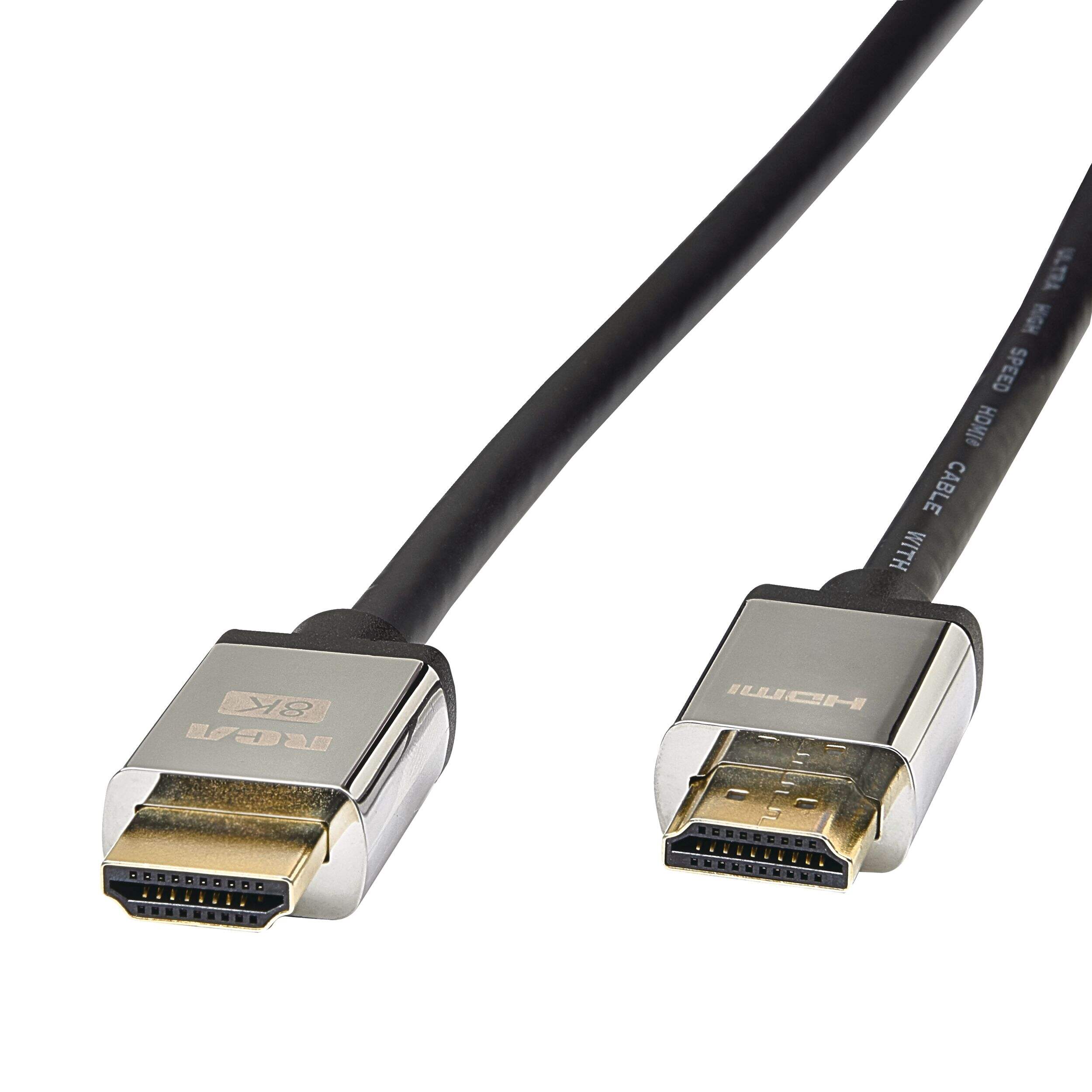 Câble HDMI 8K RCA, noir/argent, 6&nbsp;pi CloseUp
