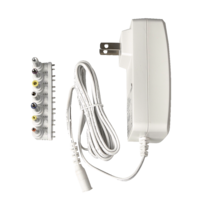 RCA AC to DC Universal Power Adaptor, White, 2500-mA