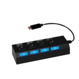 Jensen USB C Hub with 4 USB A Outputs Front_Angled_Right