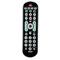 RCA CRCRBB04GR 4-Device Big Button Universal Remote Control, Black Overhead_Flat