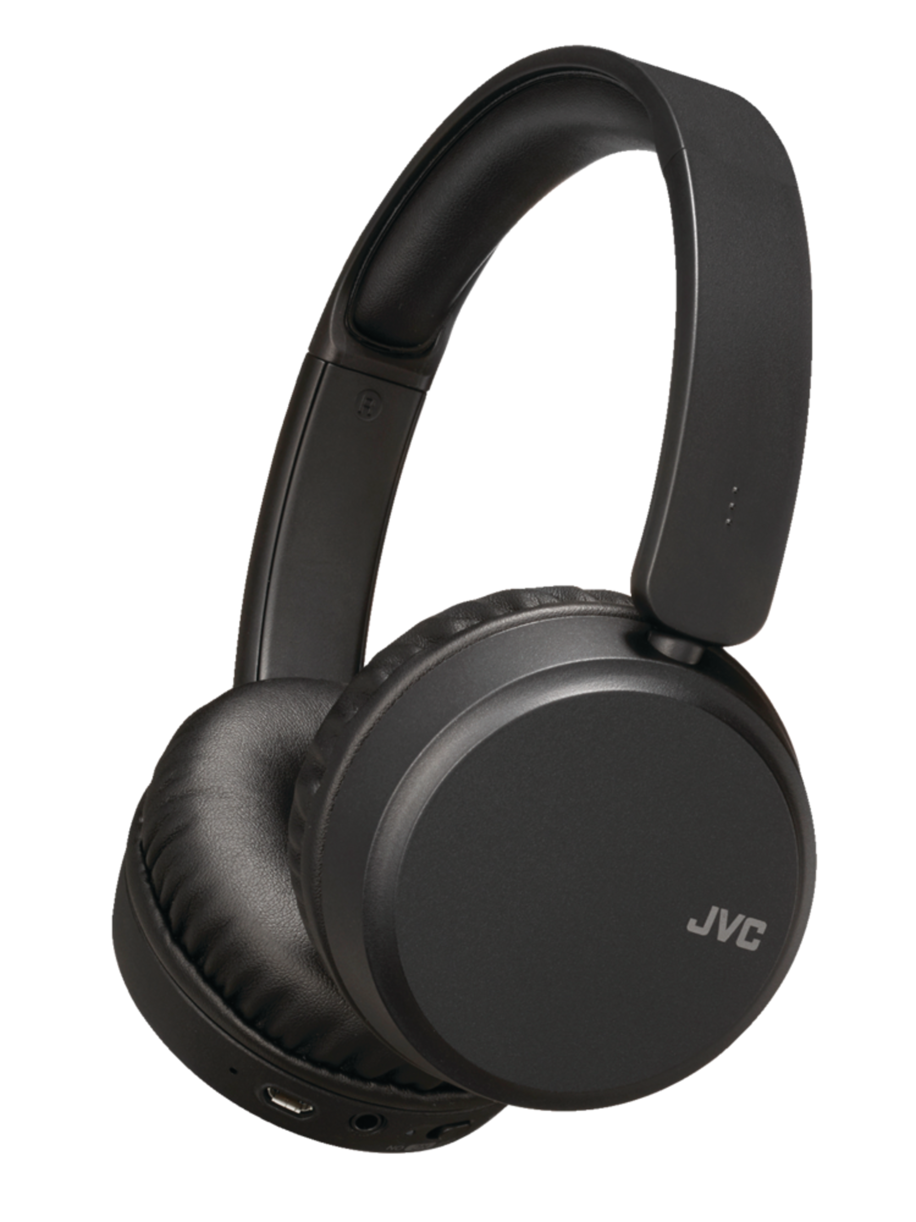 JVC HA-S65BN-B Noise Cancelling Wireless Bluetooth On Ear Headphones, Black Front_Three_Fourths_Angled_Left