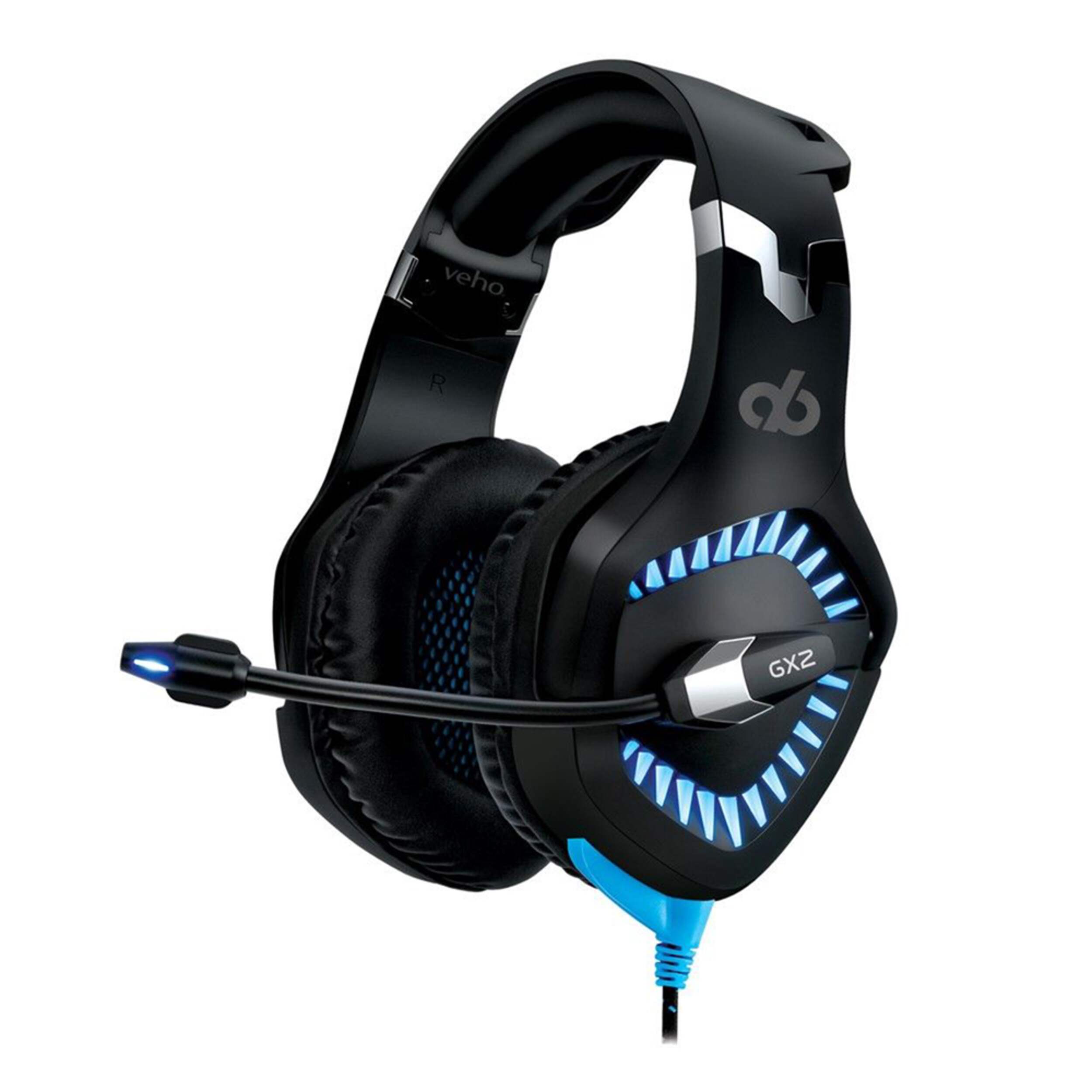 Veho Alpha Bravo GX-2 Gaming Headset with UBU 7.1 Surround Sound With Mic, Black Front_Three_Fourths_Angled_Left