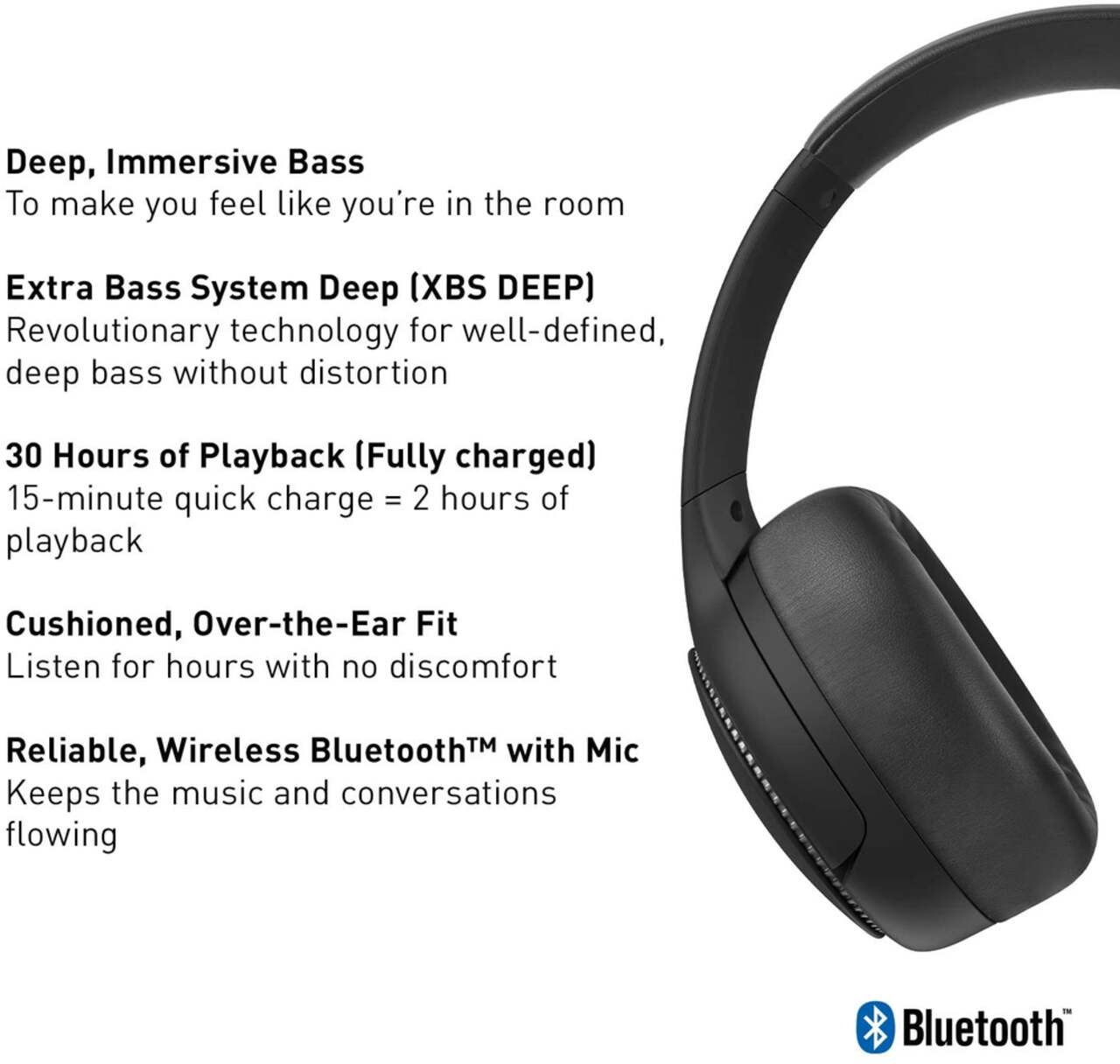 Panasonic M Series Premium Mighty Bass Bluetooth Headphone White Canadian Tire