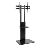 TygerClaw LCD84116G TV Floor Stand with Equipment Shelf, Black, 37-in to 70-in Front_Angled_Right