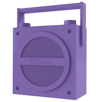 Bluetooth Wireless Rechargeable Boombox with FM Radio, Purple Front_Angled_Left