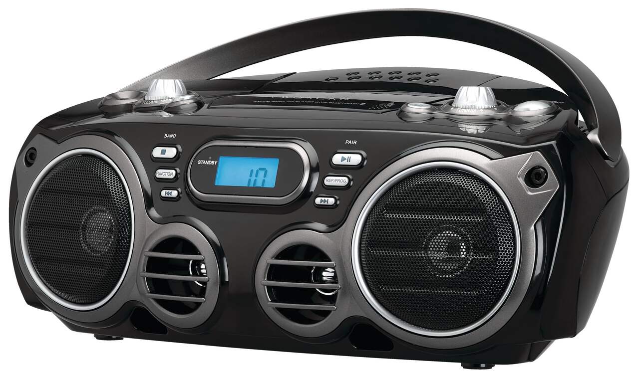 Minichaîne stéréo lecteur de CD portable sans fil Bluetooth Proscan avec  radio AM/FM et entrée auxiliaire