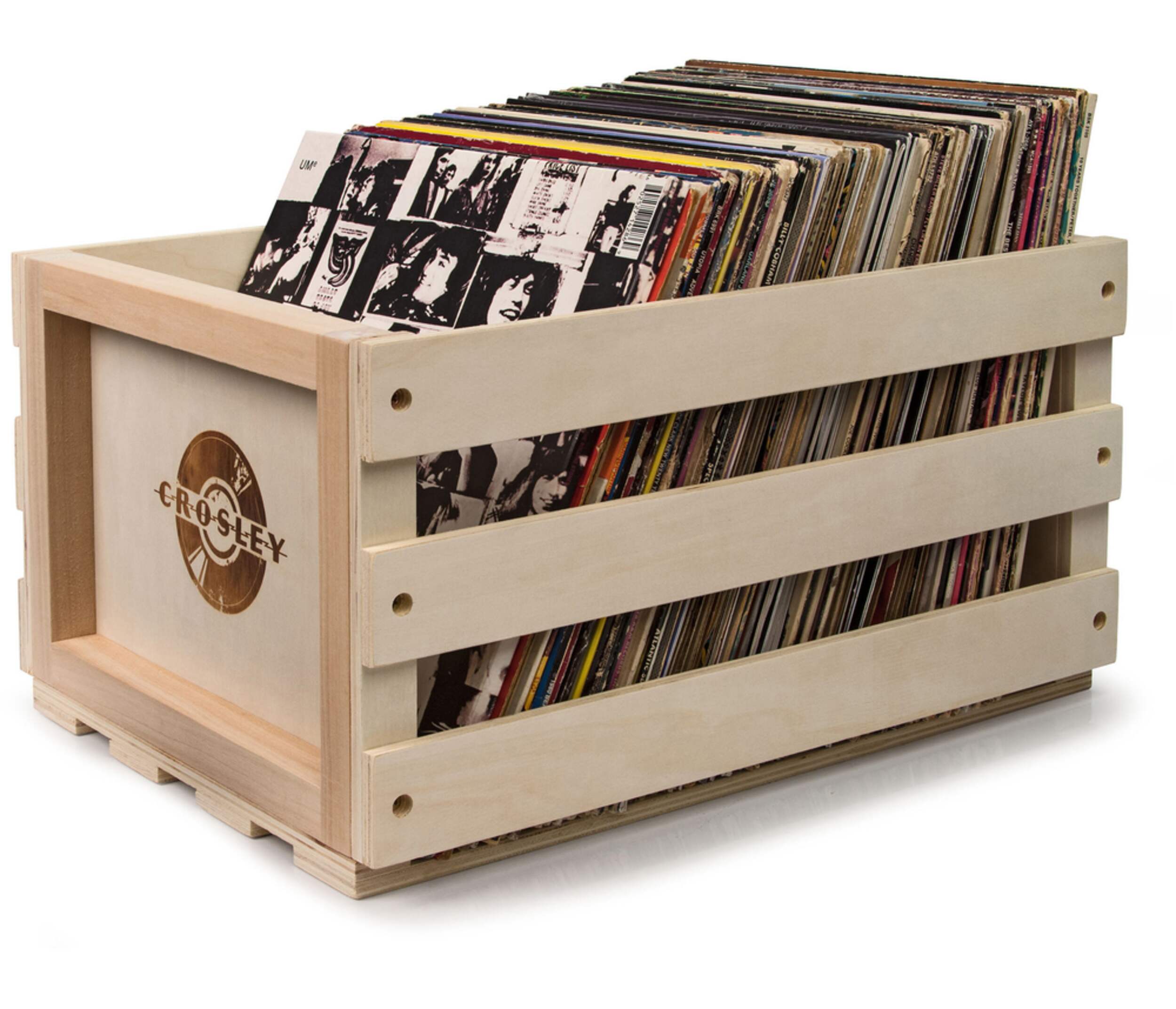 Crosley Record Storage Crate Front_Angled_Left