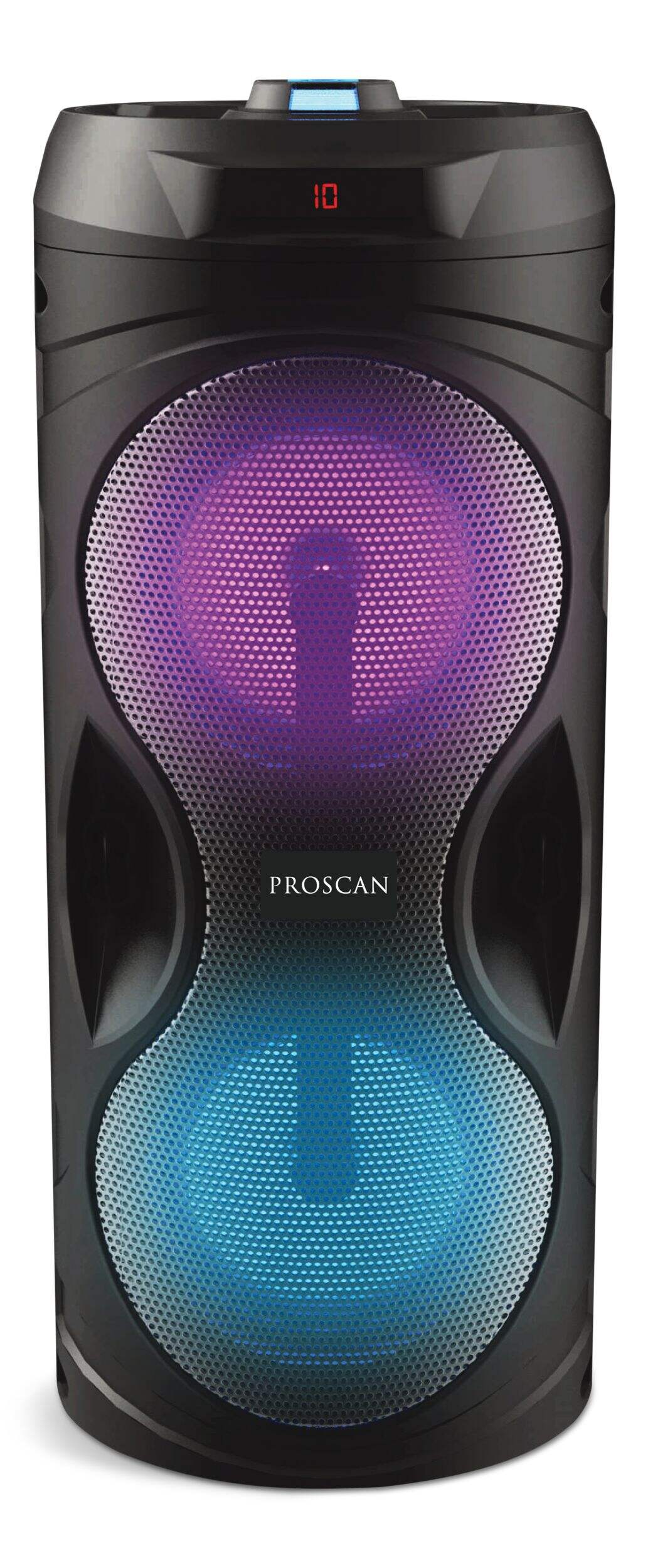 Proscan Portable Wireless Bluetooth Party Speaker w/ AUX-IN & LED Light Front_Flat
