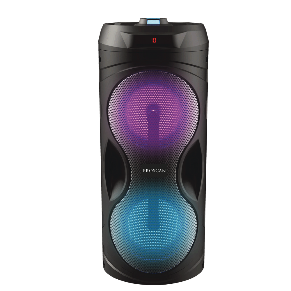 Haut-parleur de fête portatif sans fil Bluetooth Proscan avec entrée  auxiliaire, lampe à DEL