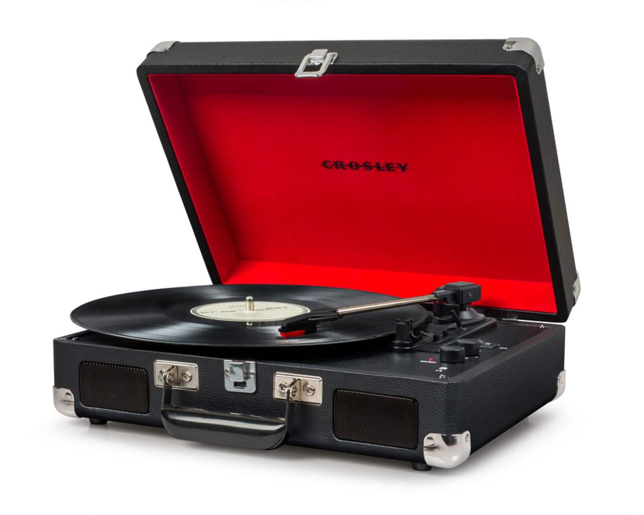 Tourne-disque/lecteur de disques vinyle portatif de luxe à 3 vitesses  Bluetooth Crosley Cruiser, noir