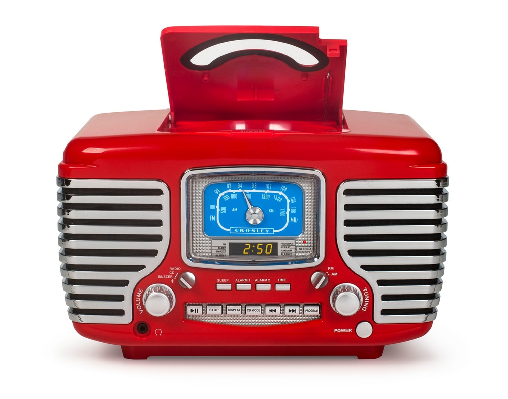 Crosley Corsair AM/FM Radio & CD Player w/ Dual Alarm Clock, Bluetooth