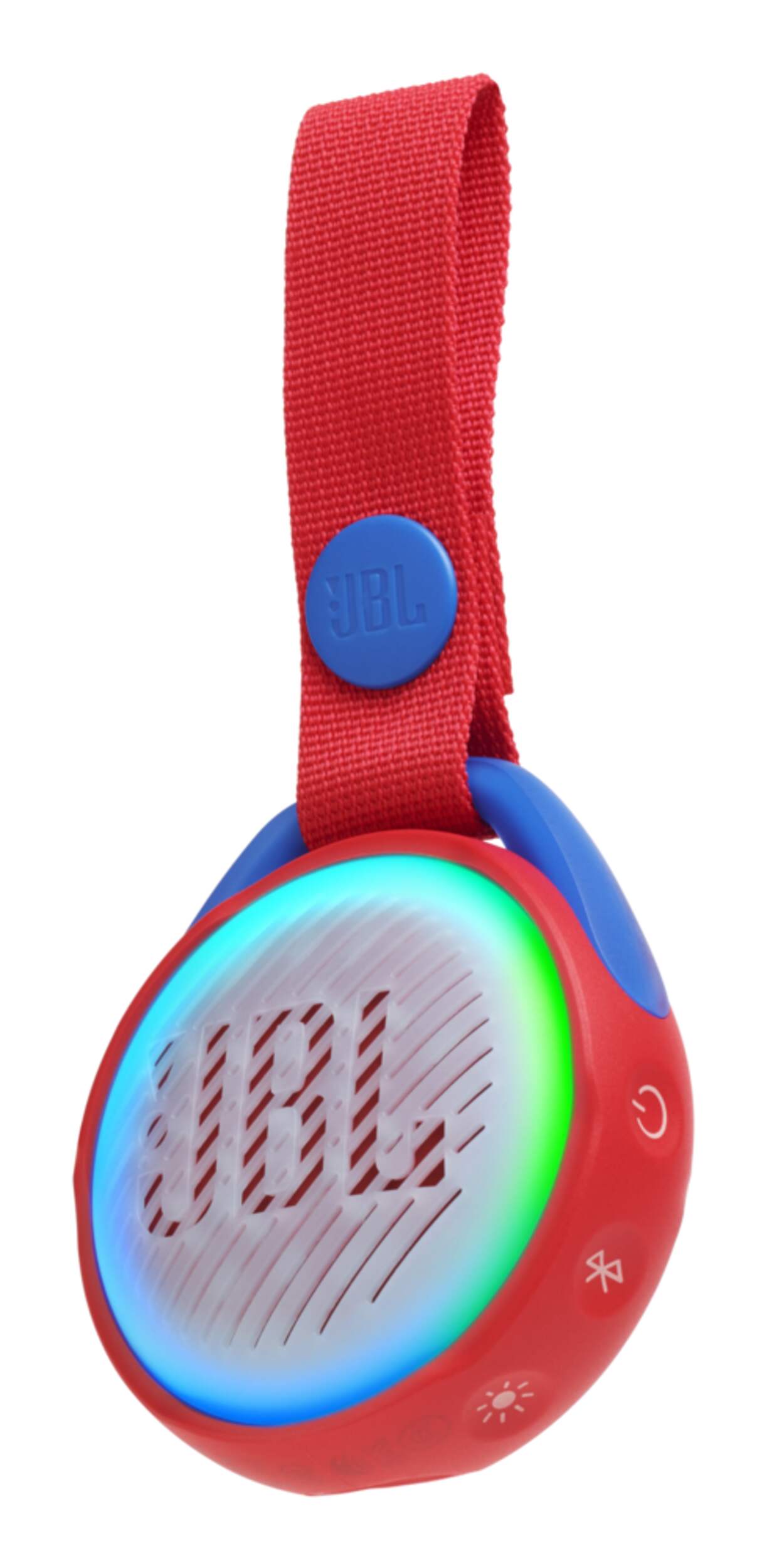 JBL JR POP Kids' Portable Bluetooth Speaker, Red Front_Angled_Left