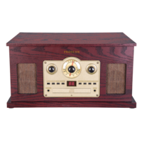 Proscan Nostalgia 6-in-1 Turntable with Bluetooth, Built-in Speaker and Radio