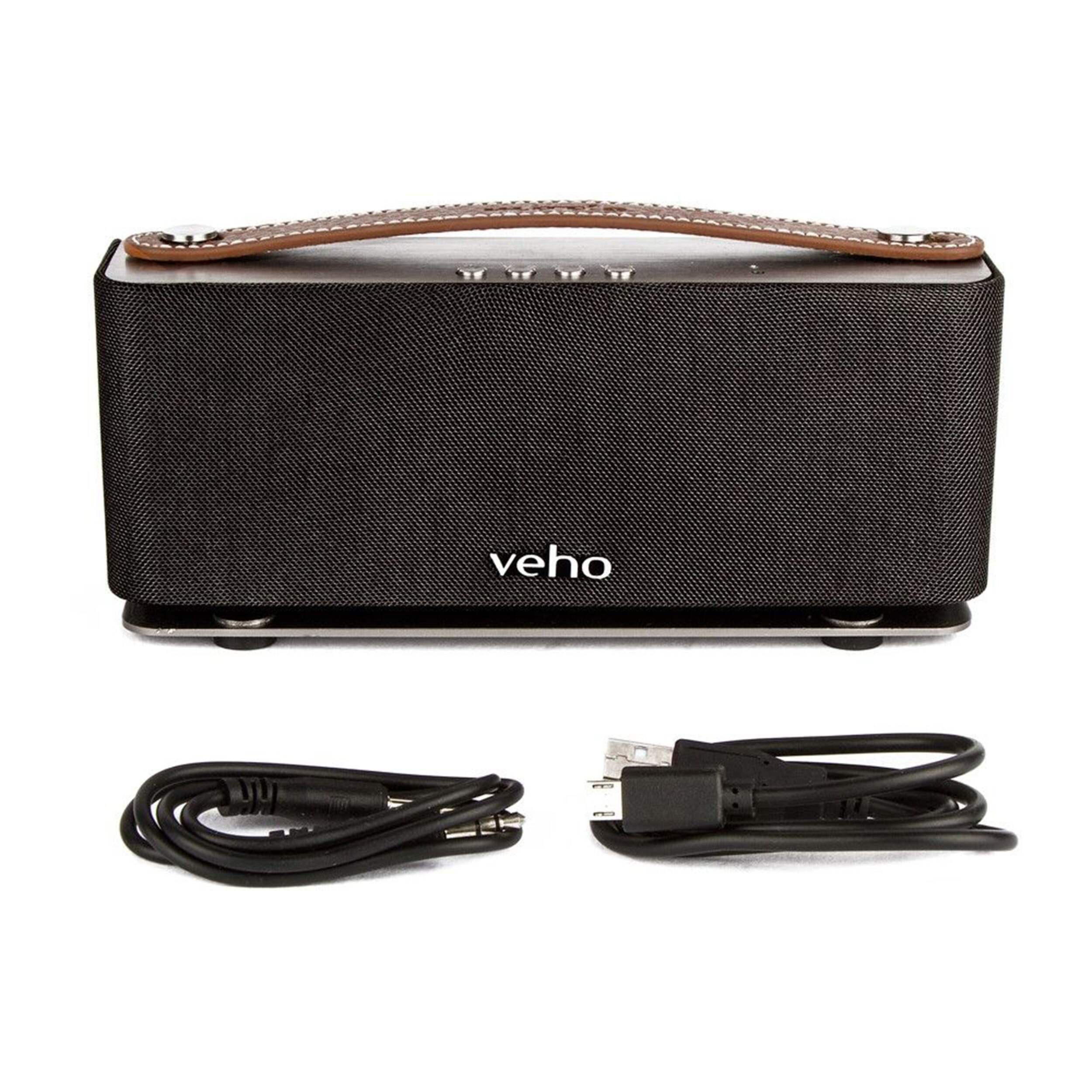 Veho MR-7 Retro Portable Wireless Bluetooth Speaker w/ Built-In Microphone & Leather Handle Composite_or_Mixed