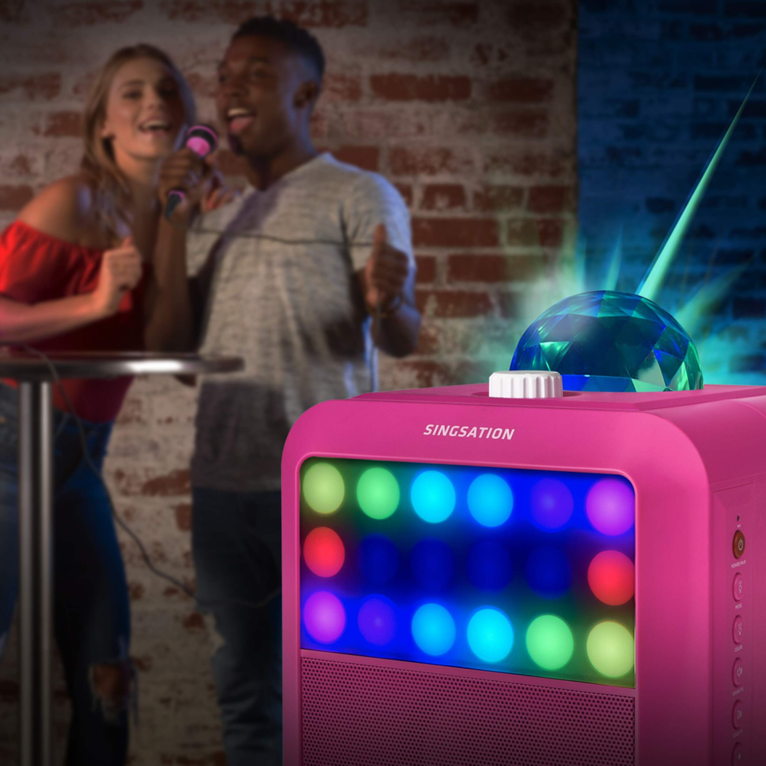Singsation Star Burst Portable Bluetooth Karaoke Machine w/ Microphones