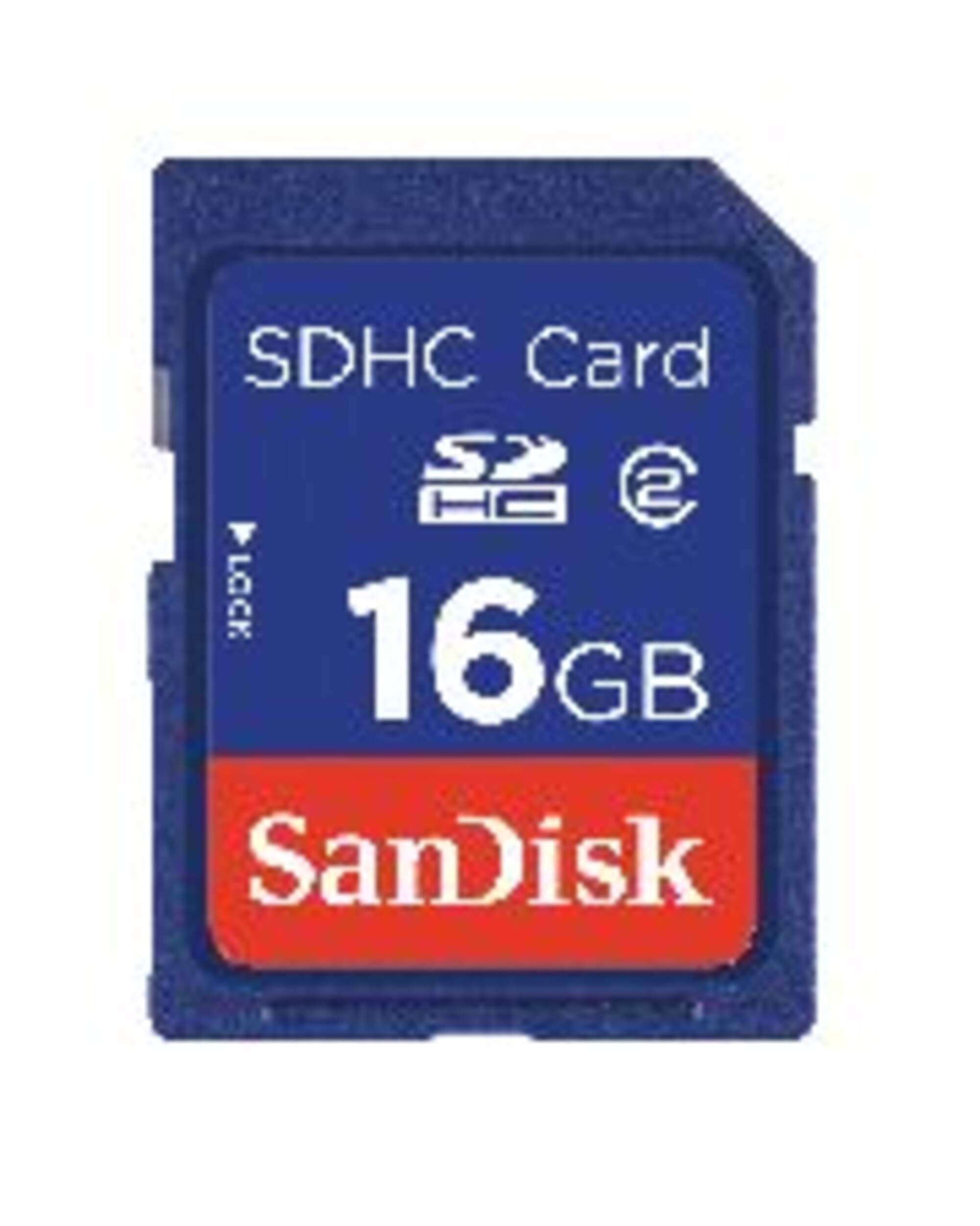 SanDisk 16GB SDHC Class 2 Memory Card Front_Flat